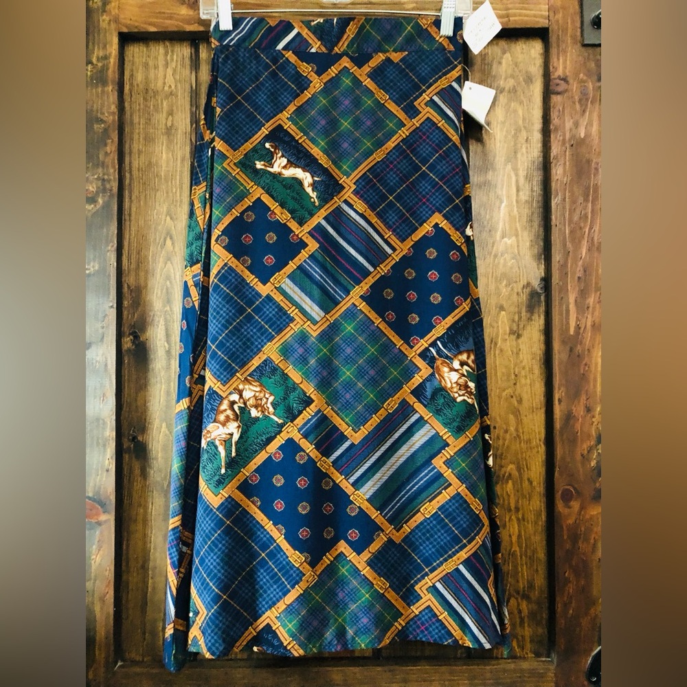 Vintage Koret City Blues Petites Dog Print Stratford Skirt Size 10 NWT Rare